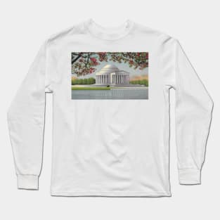 Postcard of the Jefferson Memorial, Washington, DC, 1950 Long Sleeve T-Shirt